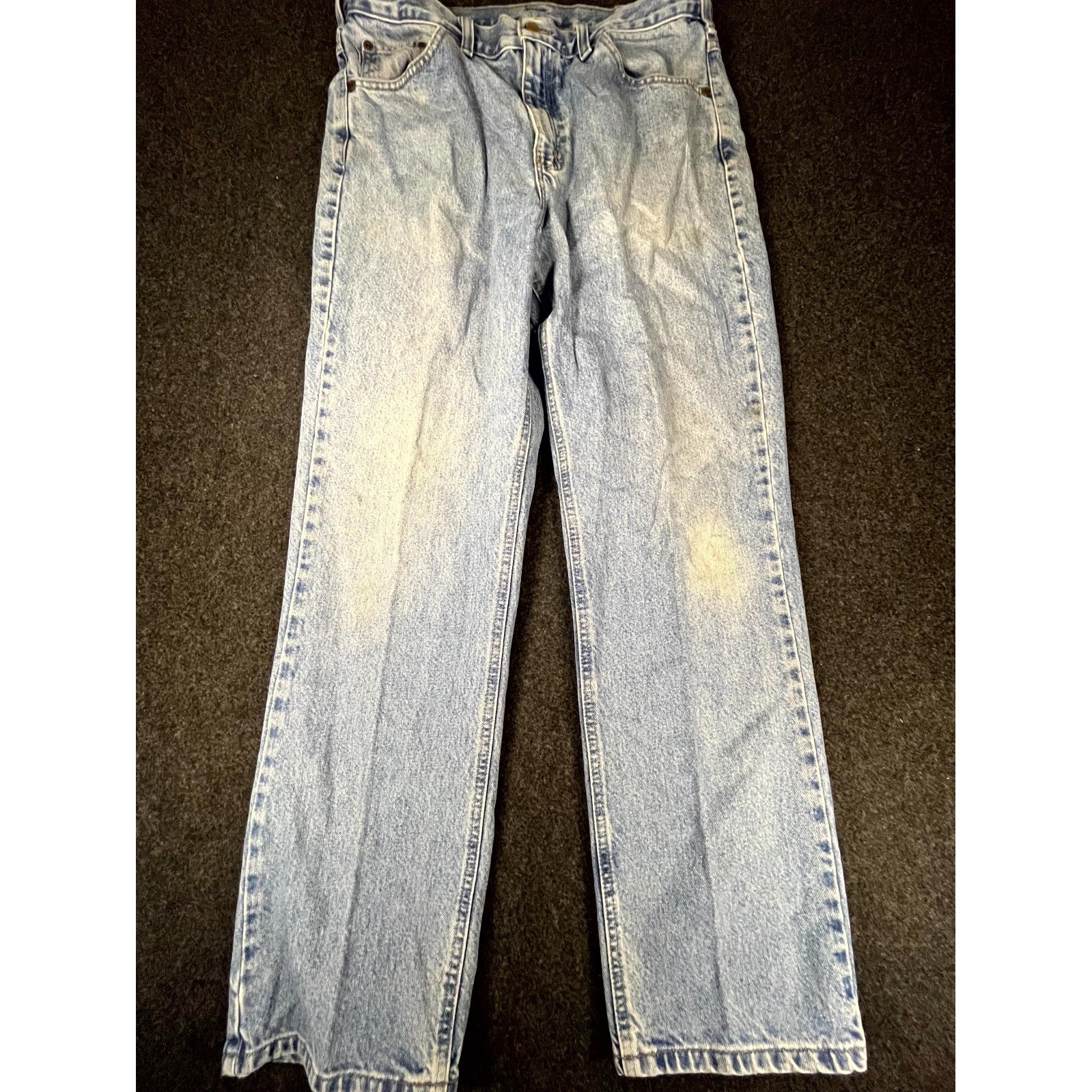 Carhartt Jeans Men 31x30 Blue Light Wash Denim Relaxed Fit Mid Rise Straight Leg